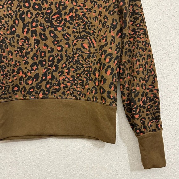 MADEWELL Banded Sweatshirt in Multicolor Jungle Cat Print Leopard - Picture 5 of 12